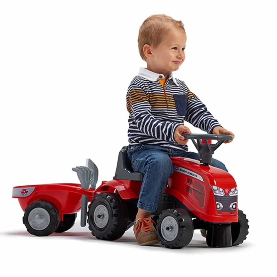 Falk® Massey Ferguson Ride-On Tractor with Trailer - Image 4