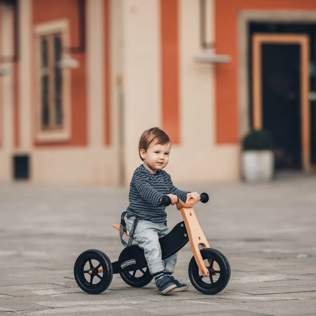 Free2Move® Wooden 2-in-1 Balance Trike and Bike Rider PLUS Black - Image 3
