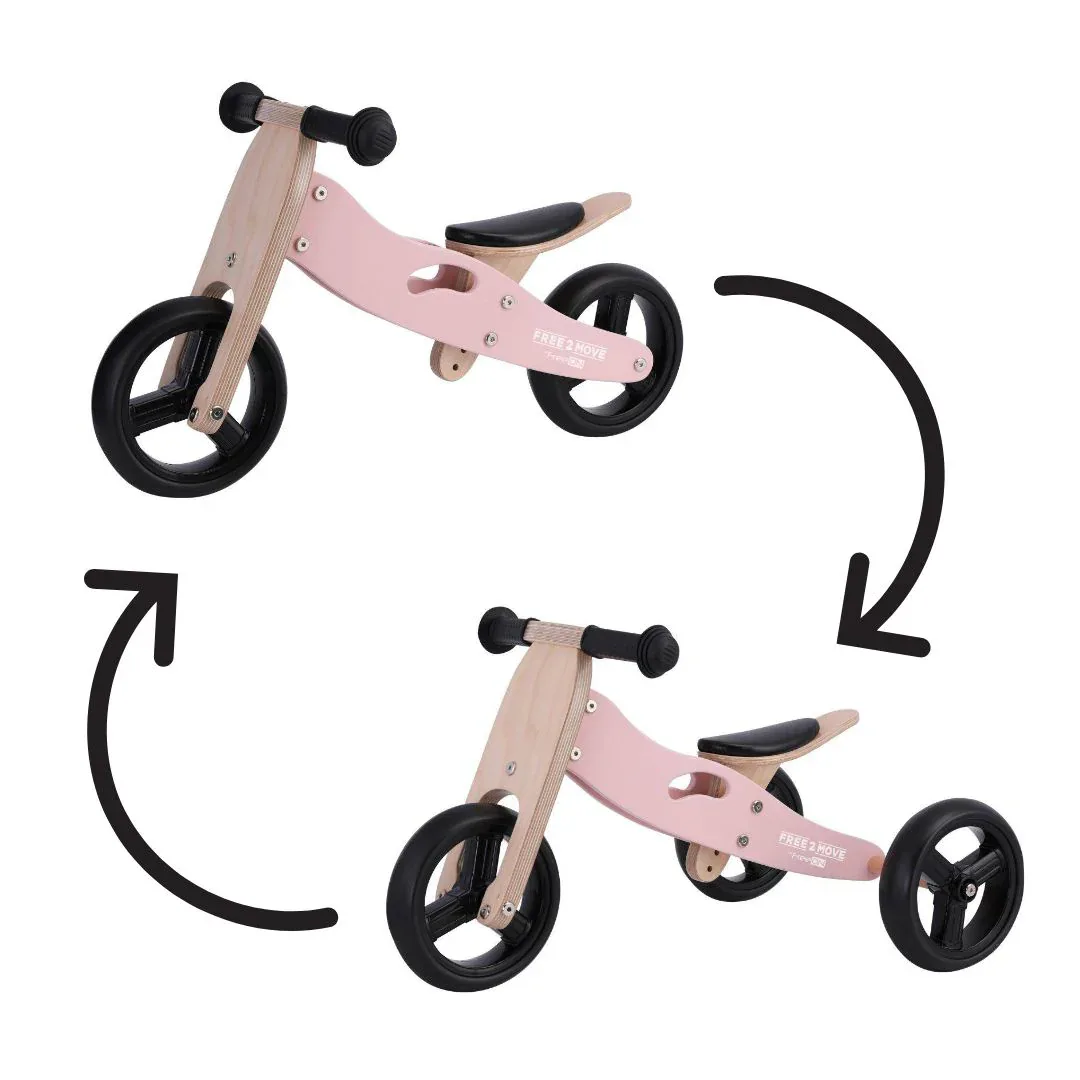 Free2Move® Wooden 2-in-1 Balance Trike Rider Green - Image 3