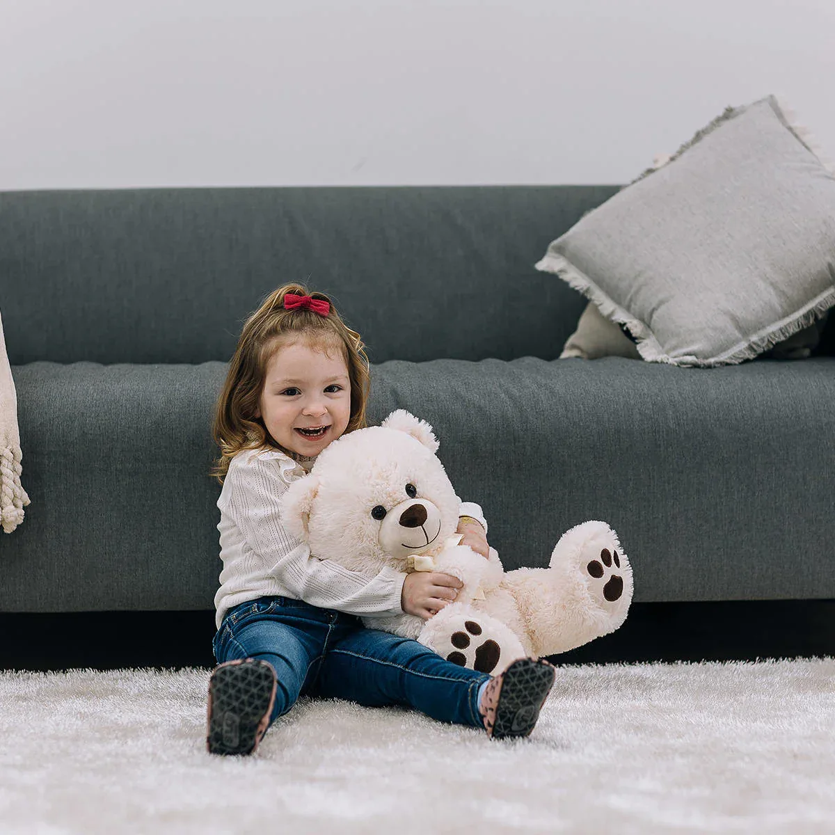 Free2Play® Cuddly Plush Bear 38 cm White - Image 2