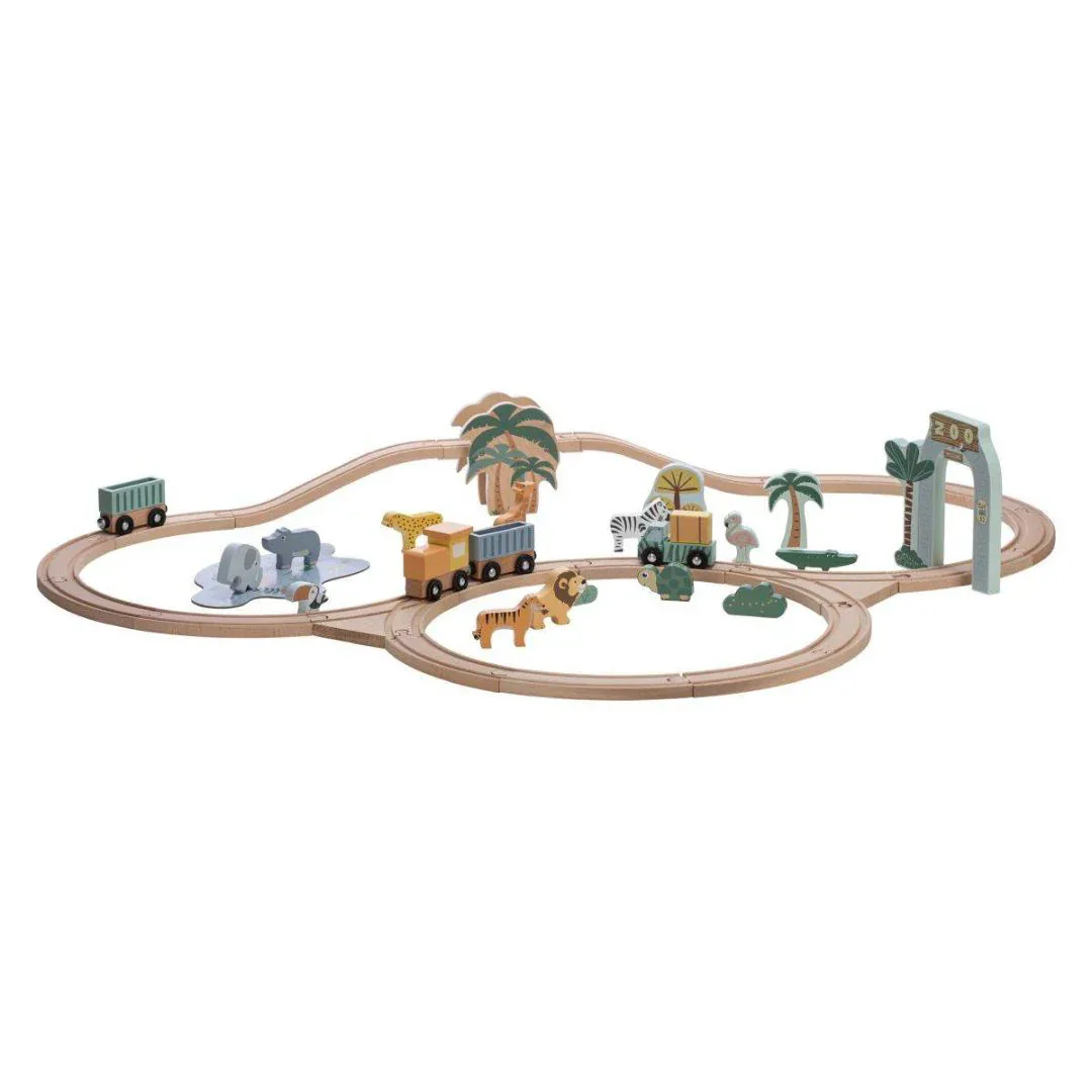 Free2Play® Wooden railway with wagons and animal friends - Image 2