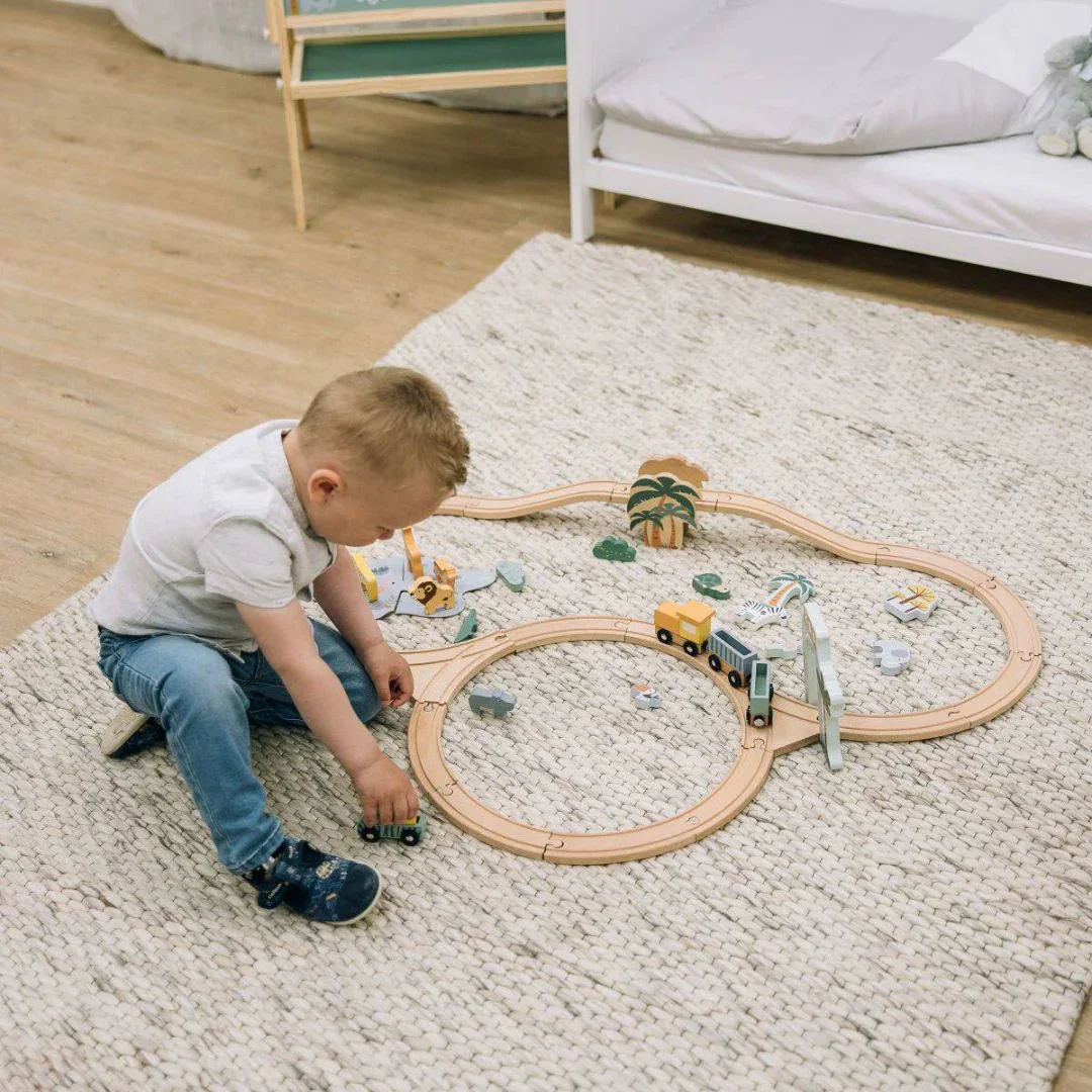 Free2Play® Wooden railway with wagons and animal friends - Image 6