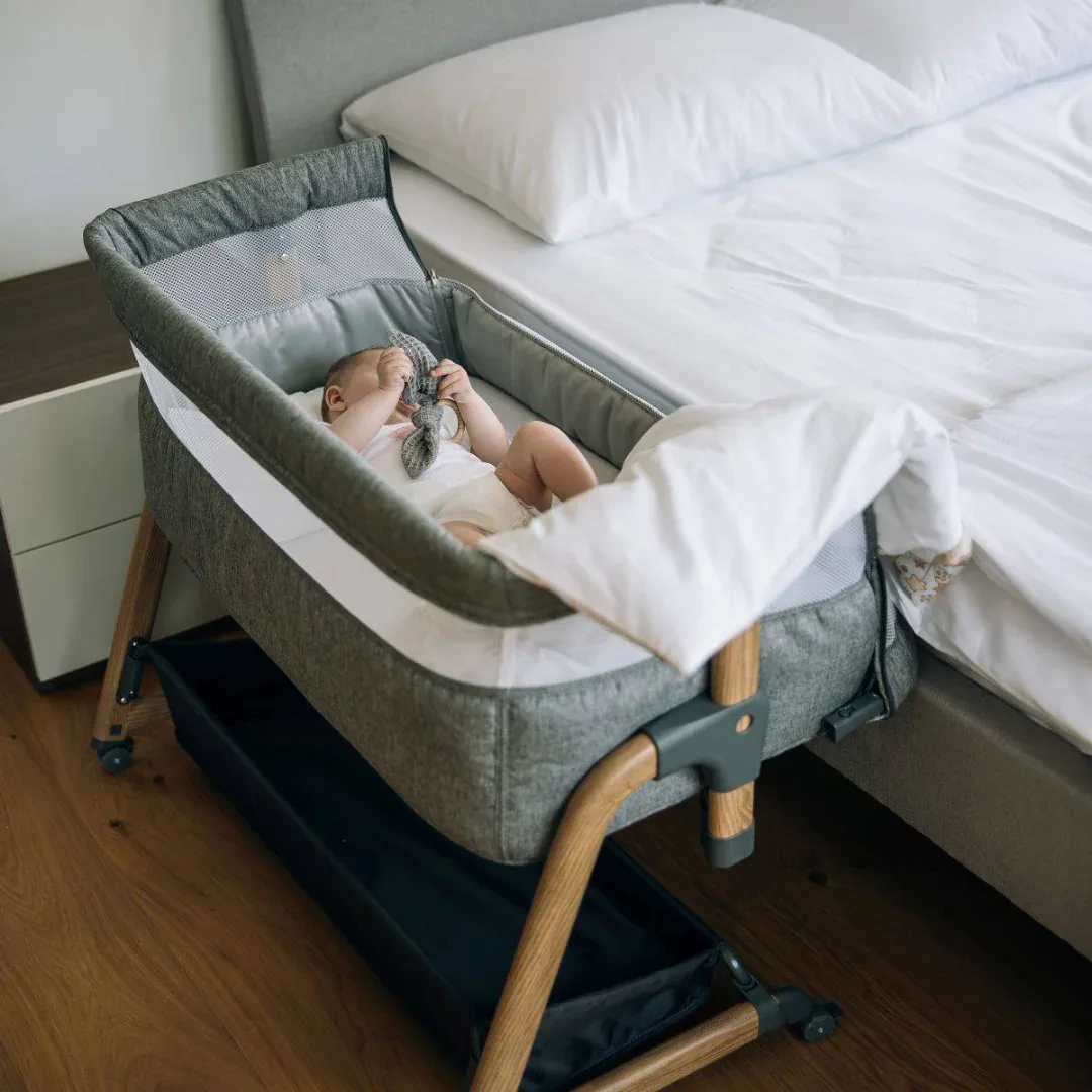 FreeON® Bliss Bedside Crib with Storage Drawer  Grey - Image 10
