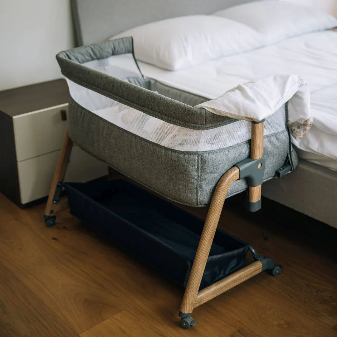 FreeON® Bliss Bedside Crib with Storage Drawer  Grey - Image 11