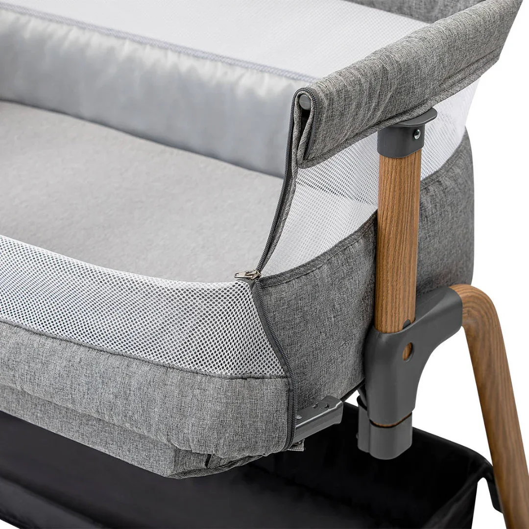 FreeON® Bliss Bedside Crib with Storage Drawer  Grey - Image 3