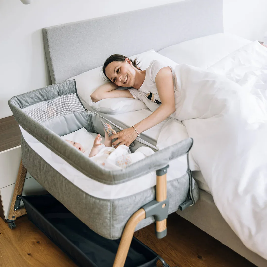 FreeON® Bliss Bedside Crib with Storage Drawer  Grey - Image 8