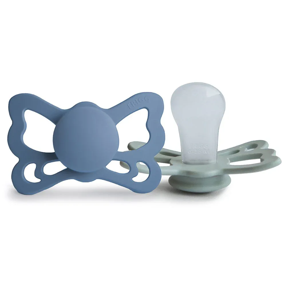 Frigg® Anatomical Silicone Pacifiers Butterfly Ocean View/Sage  - Image 2