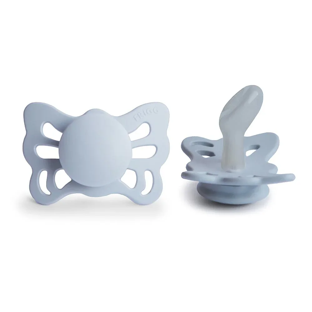 Frigg® Anatomical Silicone Pacifiers Butterfly Sage/Powder Blue  (0-6m) - Image 2