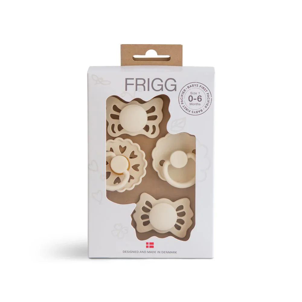 Frigg® Baby’s First Pacifier Set 4-pack Floral Heart Cream