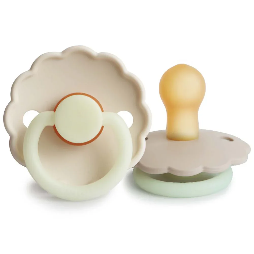 Frigg® Natural rubber Pacifier Daisy Cream/Croissant Night - Image 2