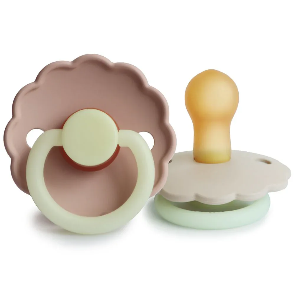 Frigg® Natural rubber Pacifier Daisy Night Blush/Cream - Image 2