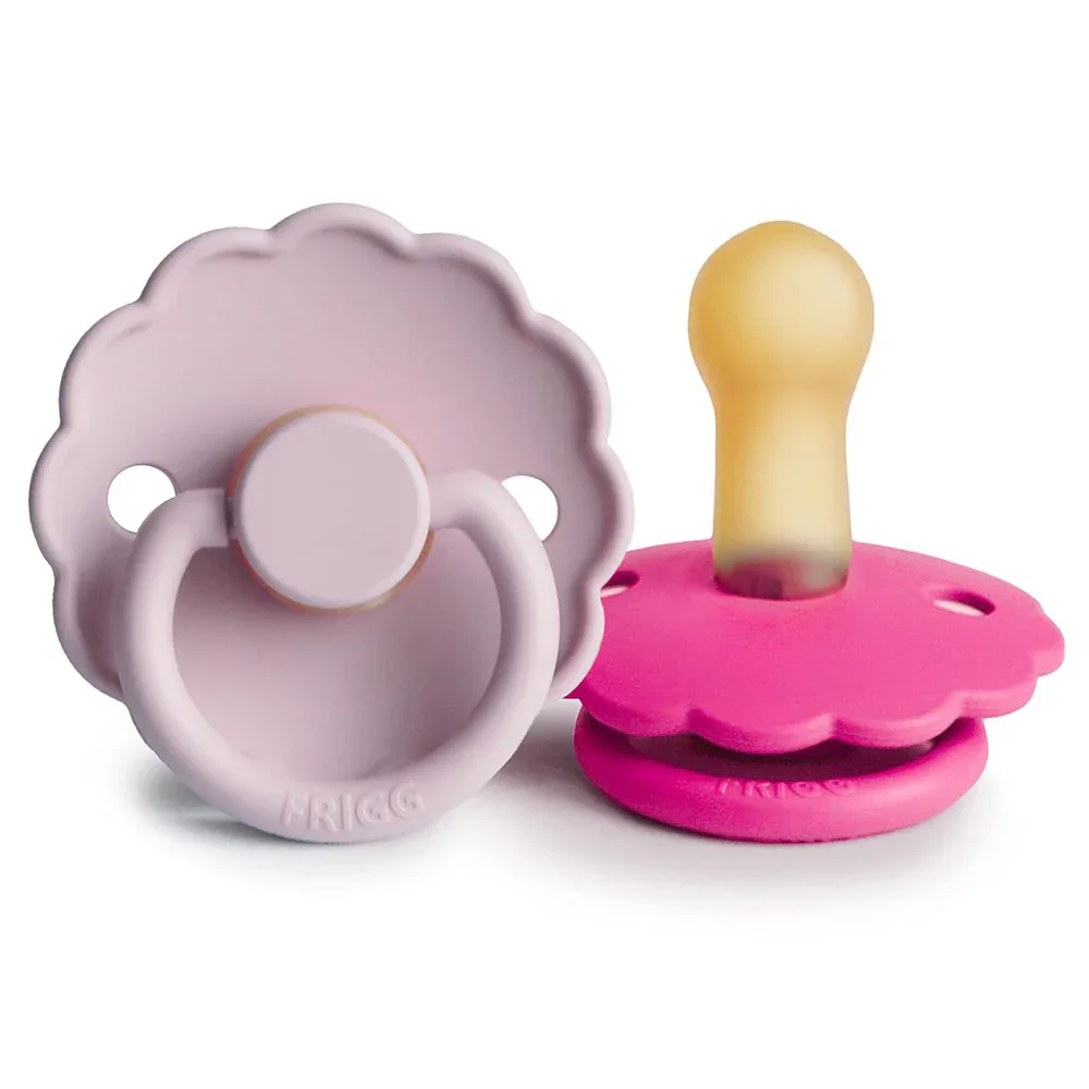 Frigg® Natural rubber Pacifier Daisy Soft Lilac/Fuchsia - Image 2