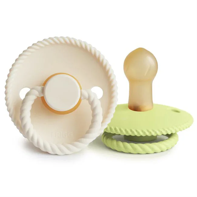 Frigg® Natural rubber Pacifier Rope Cream/Green Tea - Image 2
