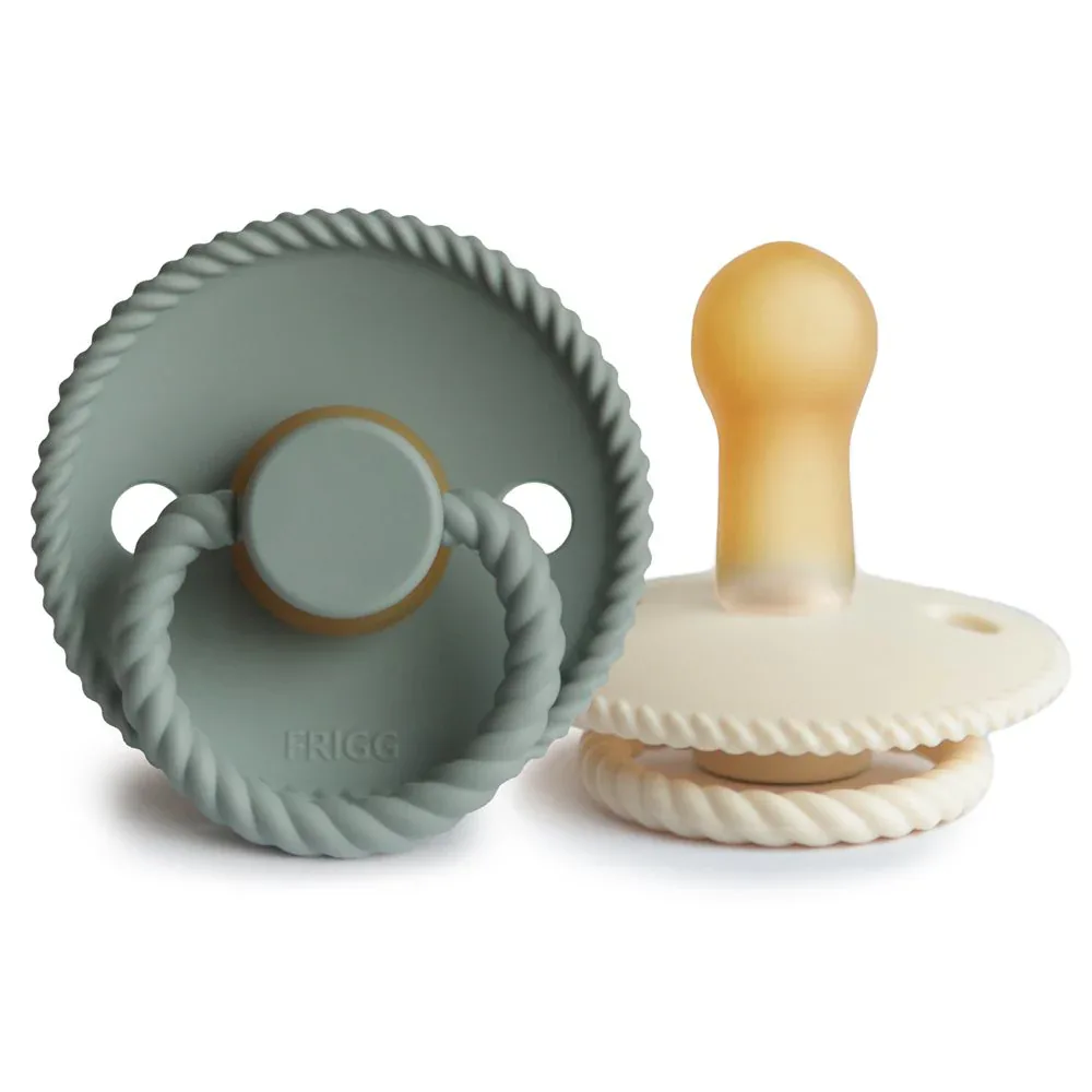 Frigg® Natural rubber Pacifier Rope Cream/Sage - Image 2