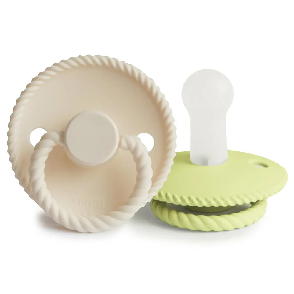 Frigg® Rope Pacifiers Silicone Cream/Green Tea - Image 2