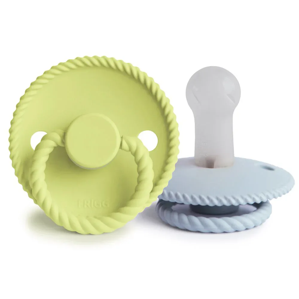 Frigg® Rope Pacifiers Silicone Green Tea/Powder Blue - Image 2