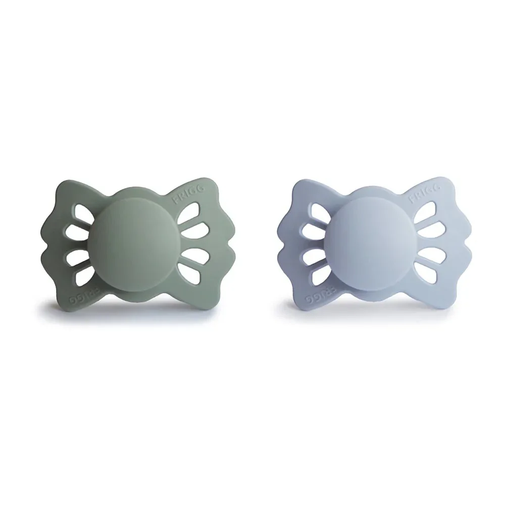Frigg® Symmetrical Silicone Pacifiers Lucky Sage/Powder Blue (0-6m) - Image 3