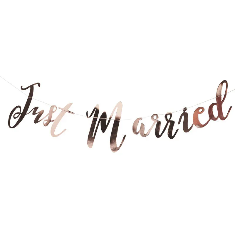 Ginger Ray® Backdrop - Just Married - Rose Gold - Image 2