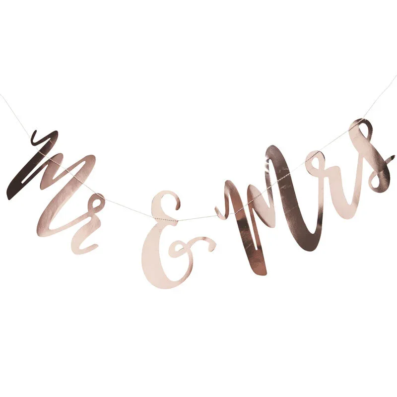 Ginger Ray® Backdrop - Mr and Mrs - Rose Gold - Image 2