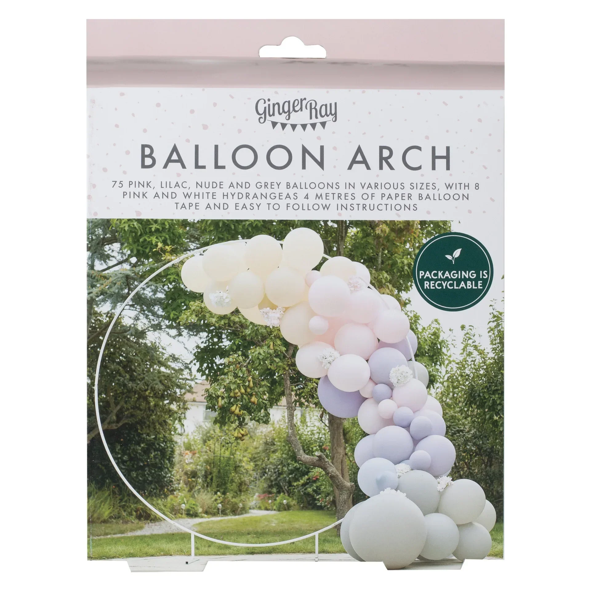 Ginger Ray® Balloon Arch Kit Luxe Pink, Lilac & Grey - Image 2