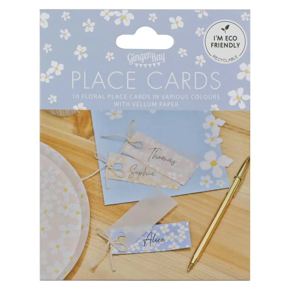 Ginger Ray® Floral Place Cards with Vellum Paper 10 pcs - Image 3