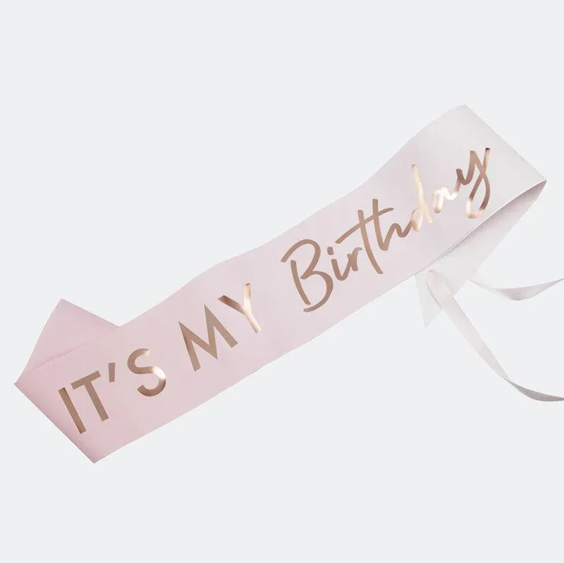 Ginger Ray® Its My Birthday Pink Ombre Rose Gold Birthday Sash - Image 2