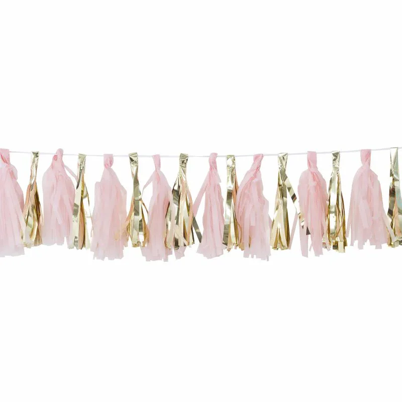 Ginger Ray® Pink And Gold Tassel Garland Oh Baby! - Image 2
