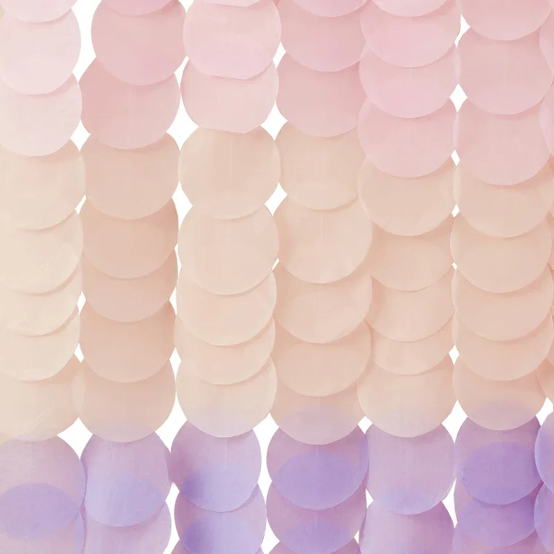 Ginger Ray® Pink and Lilac Tissue Paper Disc Party Backdrop - Image 2
