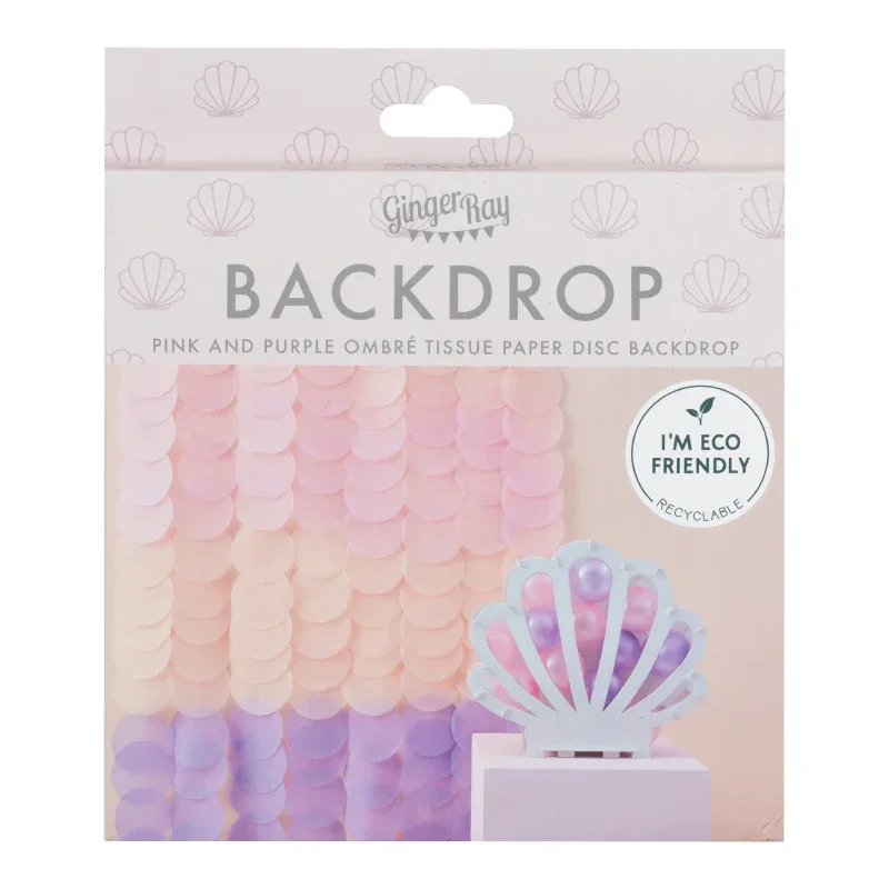 Ginger Ray® Pink and Lilac Tissue Paper Disc Party Backdrop - Image 3