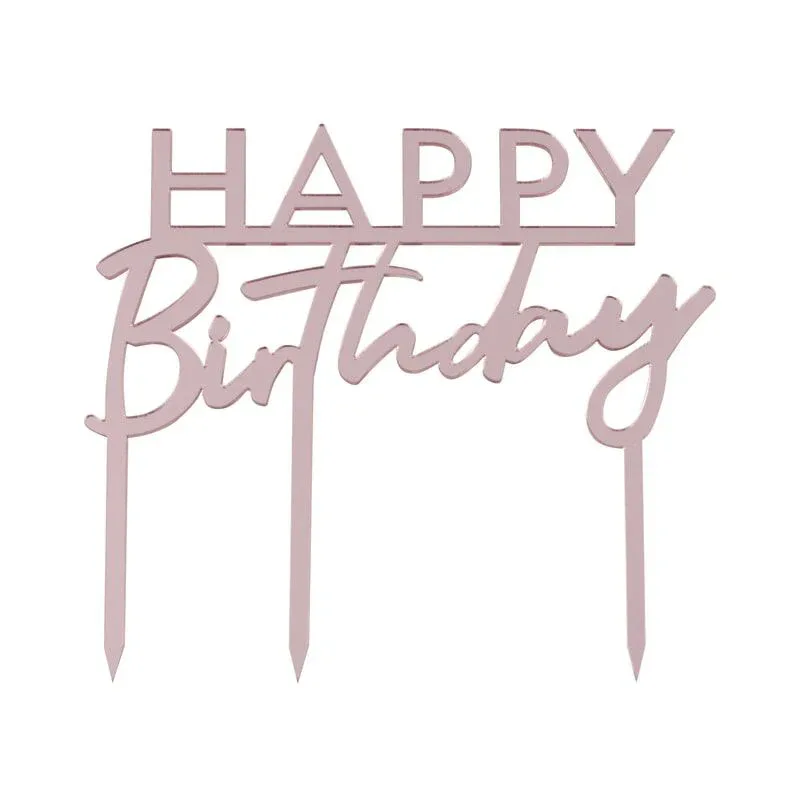 Ginger Ray® Pink Foiled Happy Birthday Cake Topper - Image 2