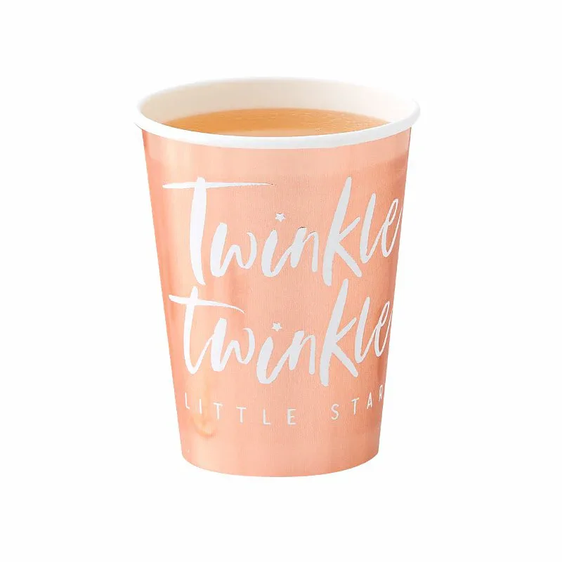 Ginger Ray® Rose Gold Foiled Paper Cups Twinkle Twinkle - Image 2