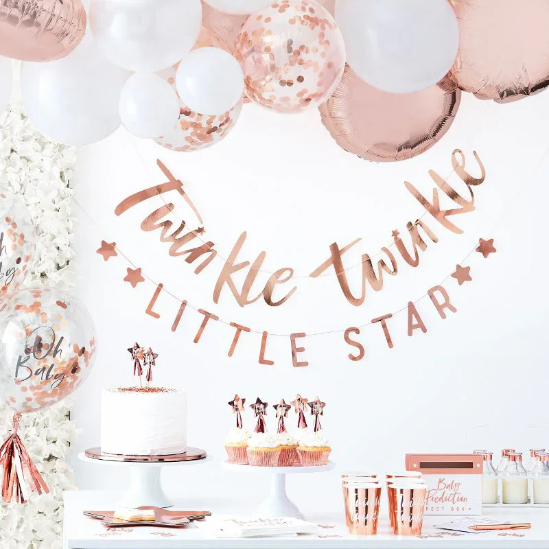 Ginger Ray® Rose Gold Foiled Paper Cups Twinkle Twinkle - Image 3