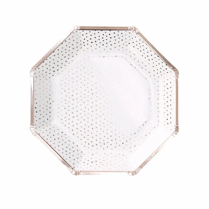 Ginger Ray® Rose Gold Foiled Spotty Paper Plate Pick & Mix - Image 2