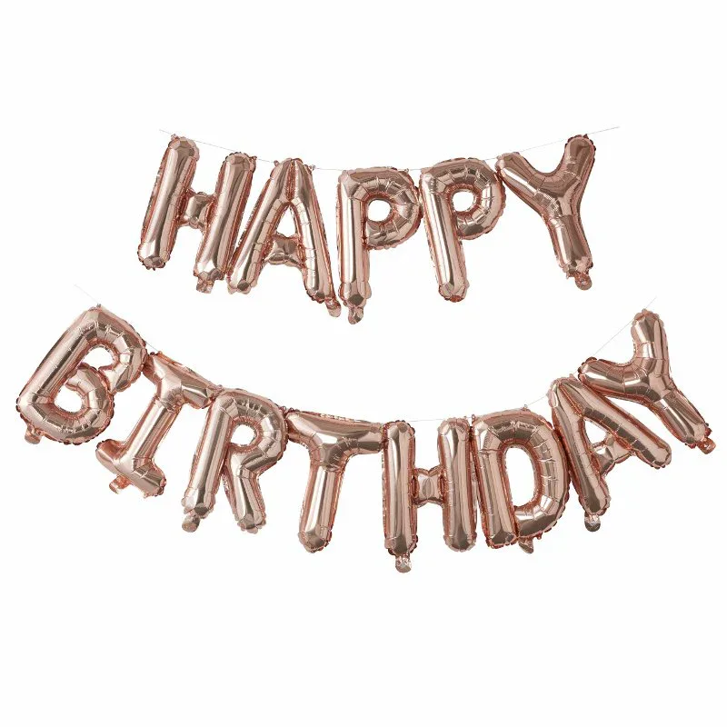 Ginger Ray® Rose Gold Happy Birthday Balloon Bunting Pick & Mix - Image 2