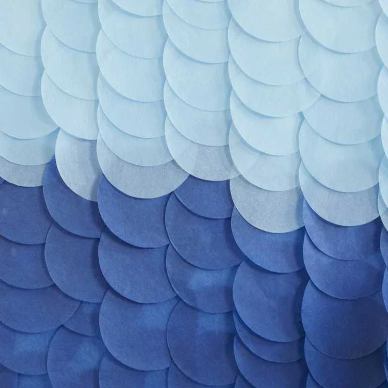 Ginger Ray® Tissue Paper Disc Party Backdrop Blue Ombre - Image 2