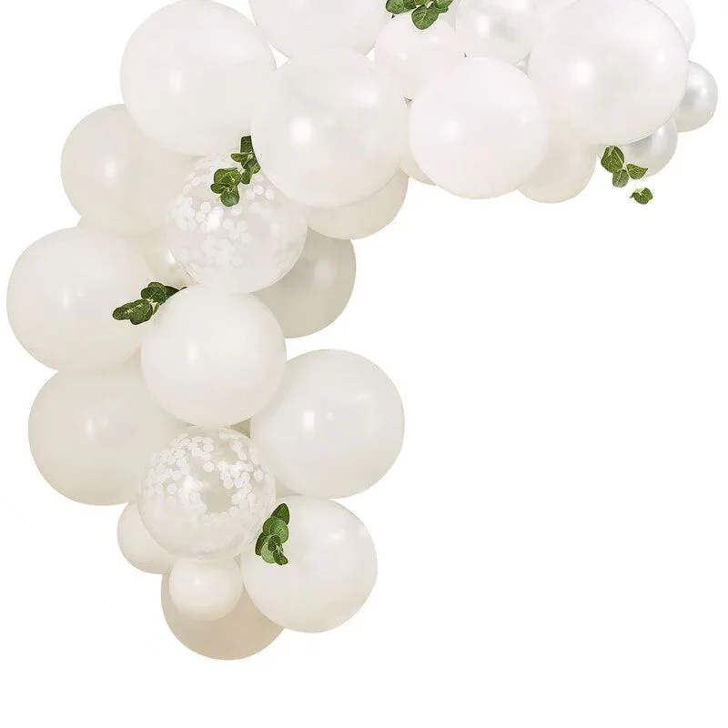 Ginger Ray® White Baby Shower Balloons Arch With Foliage - Image 2