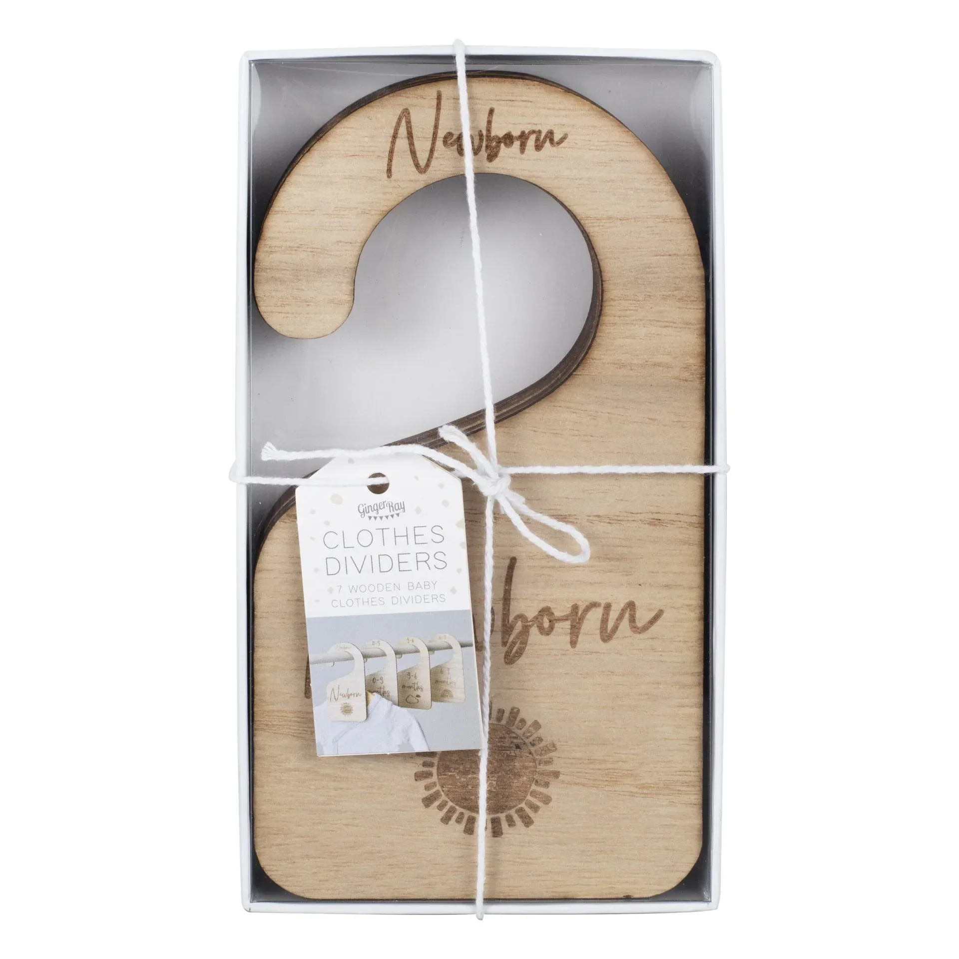 Ginger Ray® Wooden Hangers for organizing baby clothes Baby - Image 2