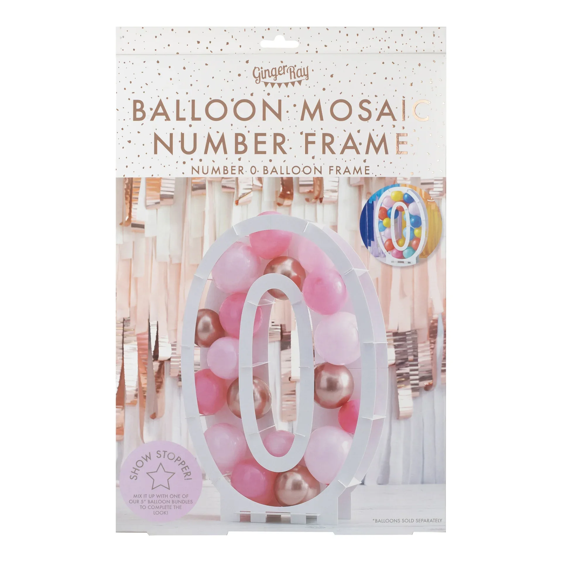 Ginger Ray® Balloon Mosaic Number Stand 0 - Image 2