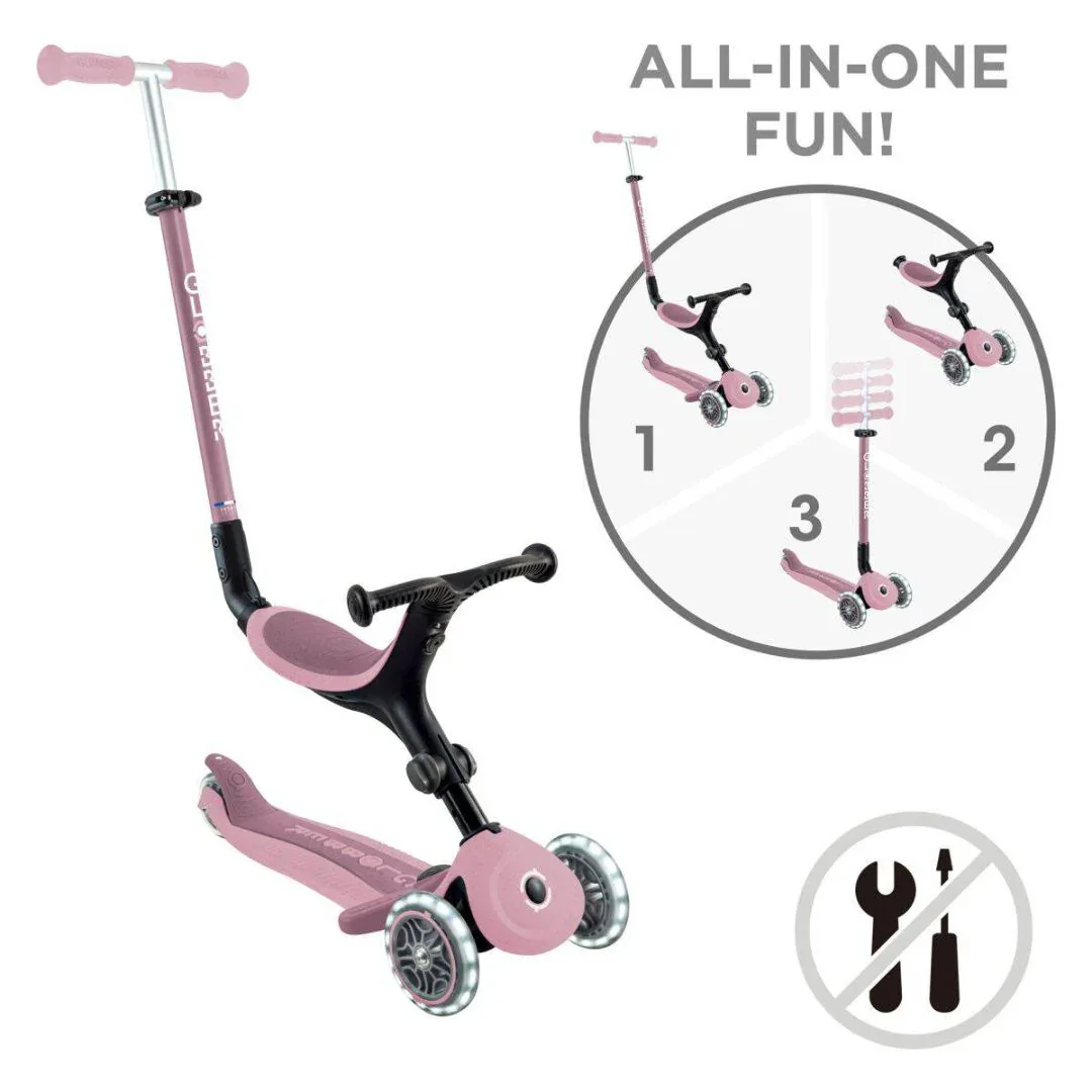 Globber® GO UP  Active ECO Foldable Scooter with Light-Up Wheels Berry - Image 2