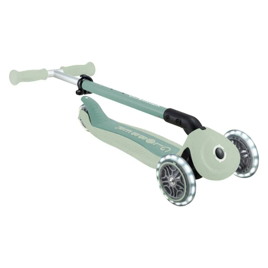 Globber® GO UP  Active ECO Foldable Scooter with Light-Up Wheels Pistachio - Image 11