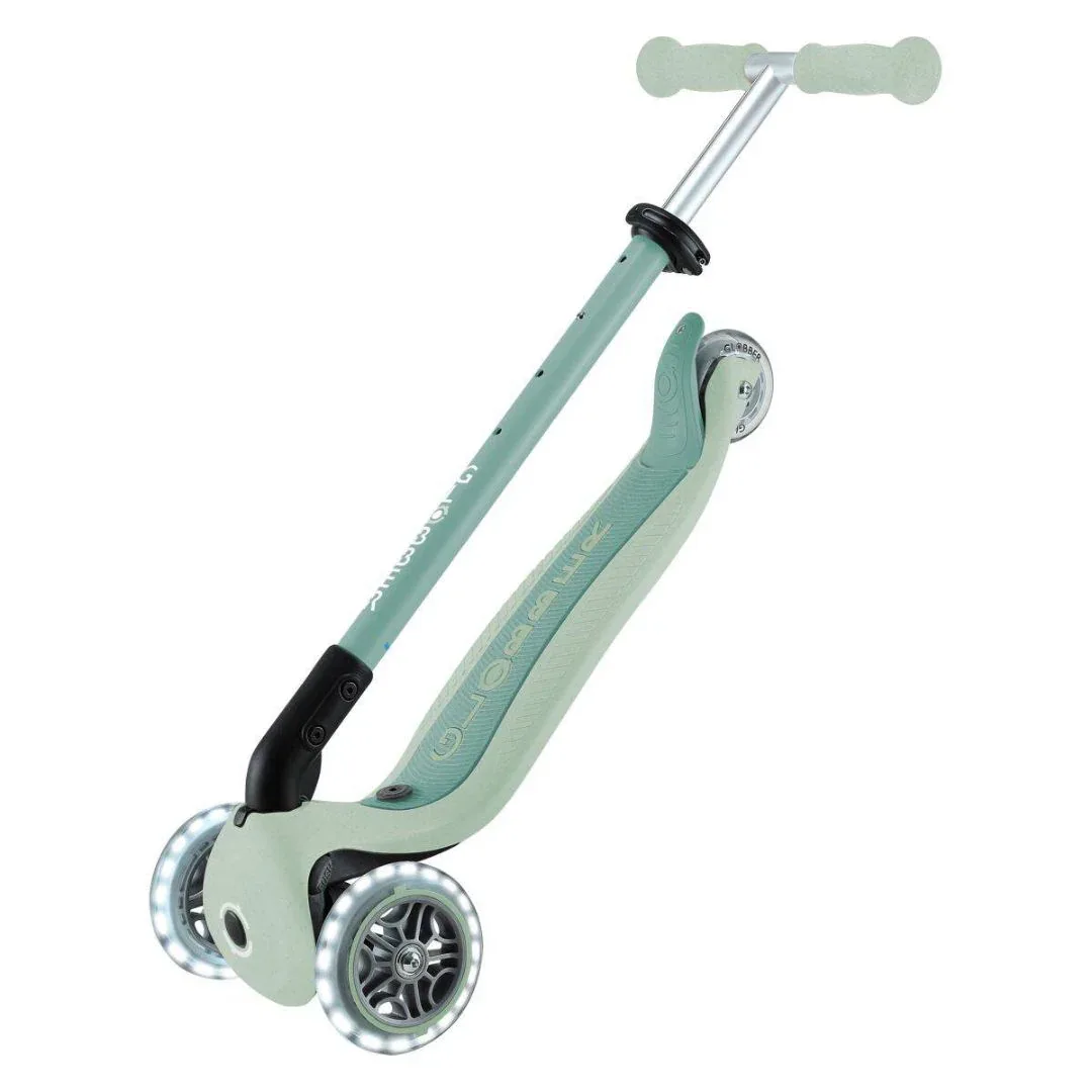 Globber® GO UP  Active ECO Foldable Scooter with Light-Up Wheels Pistachio - Image 15