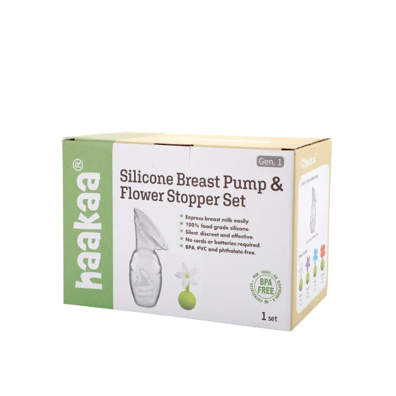 Haakaa® Silicone Pump 100ml Generation 1 with Flower Stopper Combo - Image 3