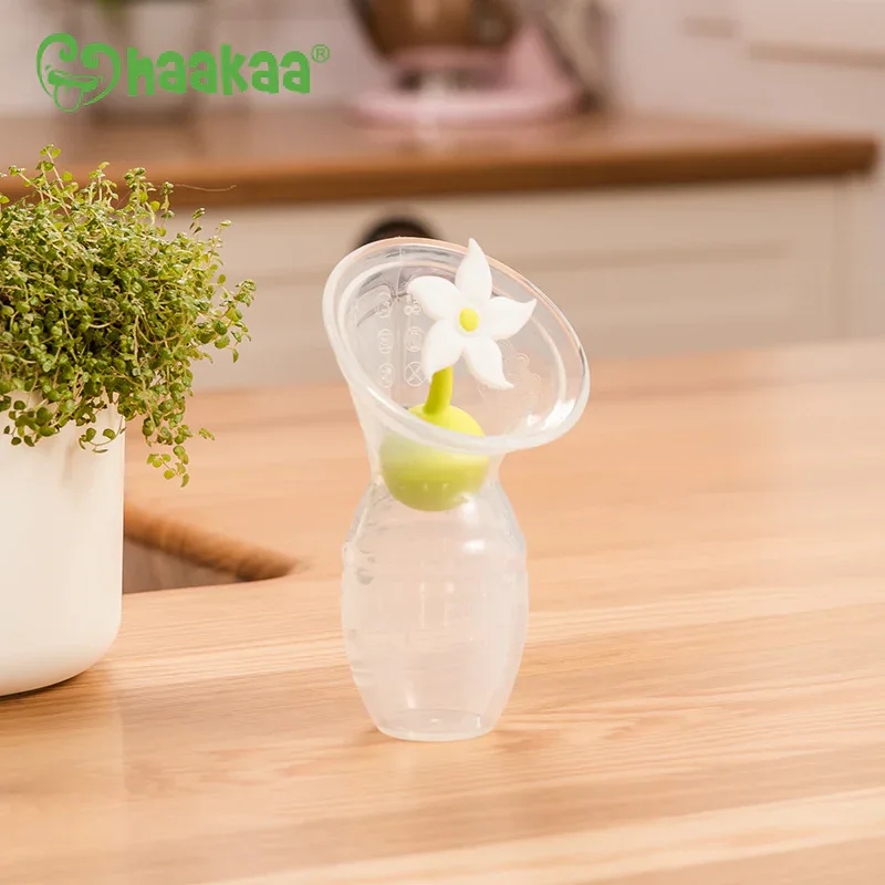 Haakaa® Silicone Pump 100ml Generation 1 with Flower Stopper Combo - Image 4