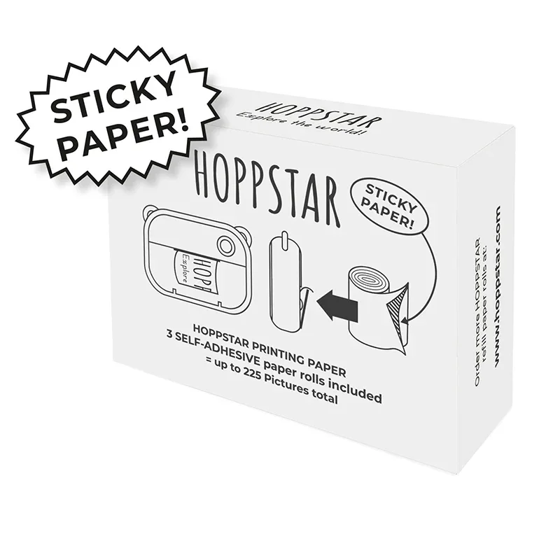 Hoppstar® 3 rolls of self-adhesive thermal paper refill pack - Image 3