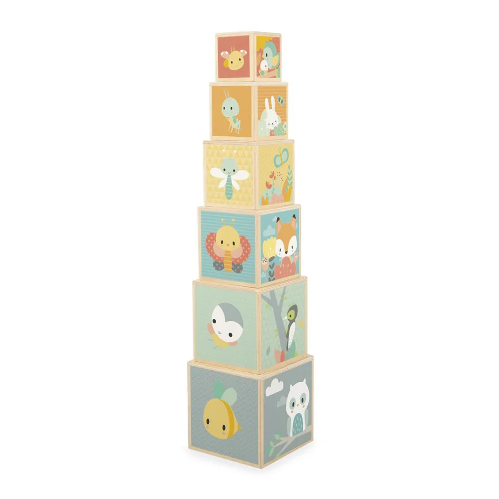 Janod® Pyramid of 6 Pure Cubes - Image 3