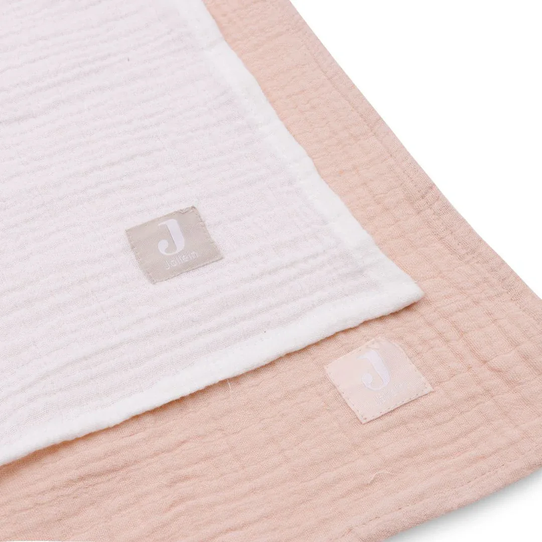 Jollein® 2 pack Swaddle Muslin Wild Rose/Ivory 115x115cm - Image 2