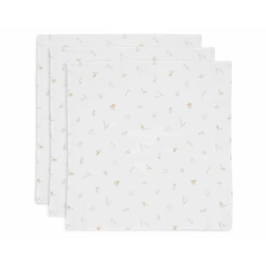 Jollein® 3pack Muslin multi cloth small Lovely Birds 70x70 cm - Image 2