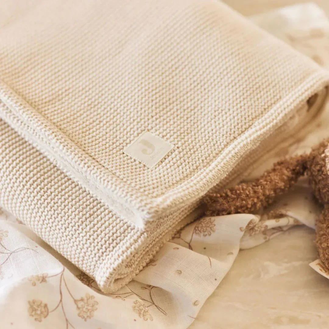 Jollein® Blanket 75x100 Basic Knit Oatmeal/Velvet - Image 5