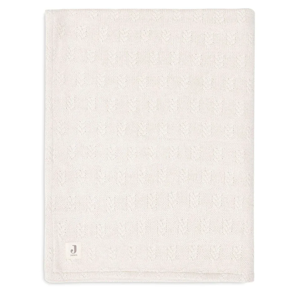 Jollein® Crib Blanket Grain Knit Oatmeal/Velvet 100x150