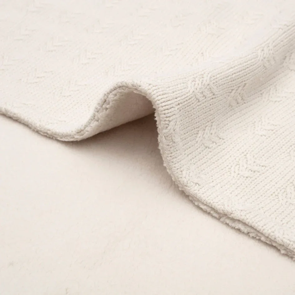 Jollein® Crib Blanket Grain Knit Oatmeal/Velvet 100x150 - Image 2